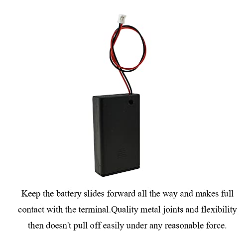HAHIYO 3xAAA Battery Holder with JST Connector Portable Supply Quick Swap Securely Lids Convenient On/Off Switch Plastic Batteries Storage Box Case 4 Pieces for LED Christmas Light RC Plane Mordel - style: 3AAA(JST)-4P