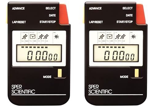 Sper Scientific Large Display Digital Stopwatch with Clock Functions & Alarm 810022 - Easy-to-Read LCD Timer, Durable & Portable Stopwatch for Labs, Classrooms, Sports Events & More - 2 pc - size: 2 Pack
