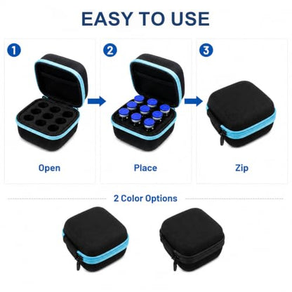 2 Pack Peptide Vial Storage Case Small for Fridge, 9 Slots Vials Holder Cases 10ml Standard for Organizer, Peptides Container for Freezer