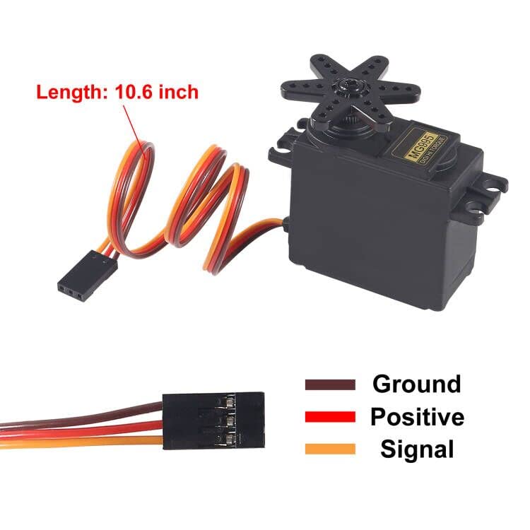 Servo Motor MG995 Control Angle180 Metal Gear Servo 20KG Digital High Speed Torque Servo Motor for Smart Car Robot Boat RC Helicopter Pack of 5