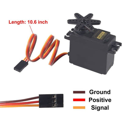 Servo Motor MG995 Control Angle180 Metal Gear Servo 20KG Digital High Speed Torque Servo Motor for Smart Car Robot Boat RC Helicopter Pack of 5