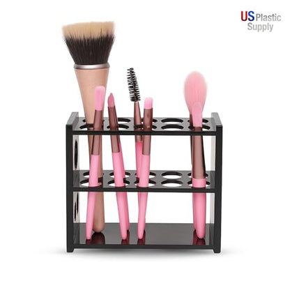Black Acrylic Test Tube Rack – 13-Hole Dual-Sided/Multi-Use Flippable Stand for 10 ml Tubes