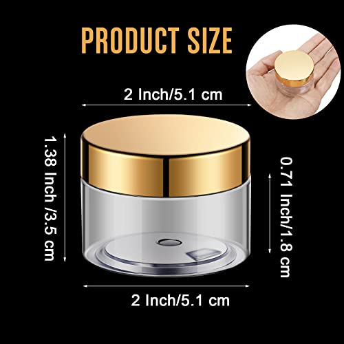 SATINIOR 100 Pcs Plastic Jars with Lids Small Containers Lids Wide Mouth Small Plastic Containers for Lotion Cream Rhinestones Body Butters Travel Storage(1 oz,Gold) - color: Gold, size: 1 oz