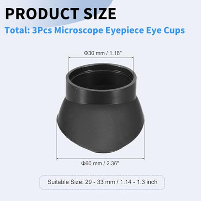 PATIKIL 29-33 mm Eyepiece Eye Cups, 2Pcs Rubber Eyepiece Cover Guard for Stereo Microscope Telescope Aiming Scope, Black