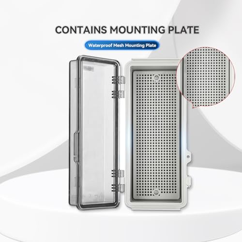Mollom Transparent Cover Outdoor Junction Box (10.2x4.3x3.9In) - size: 10.2x4.3x3.9"