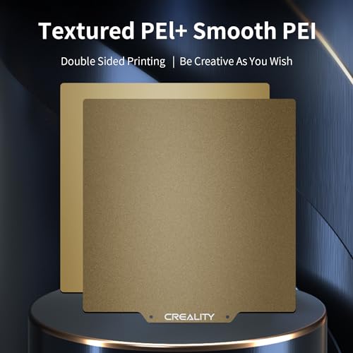 Creality Official Ender 3 Build Plate, 235x235mm Double-Sided Magnetic Bed Plate Textured+Smooth Surface Flexible Removable Printing Platform for Ender 3/3 V2/3 Pro/3 S1/3 S1 Pro/3 V3 SE, K1C, K1 SE - style: Smooth+Textured Gold