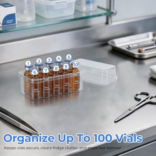10-Pack 10mL Vial Storage Case, 10-Slot Insulin & GLP-1 Organizer - size: 10ml 10-slot 10pcs