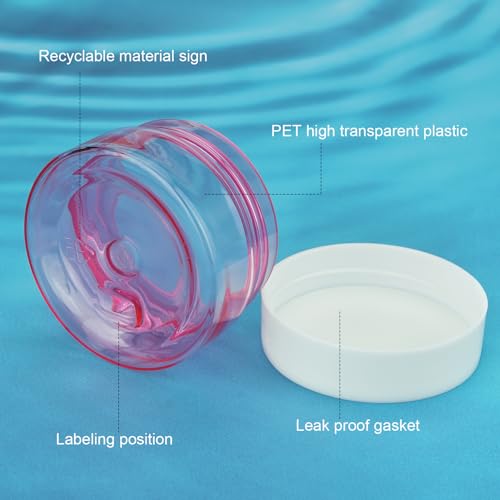 Cosywell Travel Jars Containers 1oz 4 Pieces Plastic Cream Jars, Pink - color: F-1oz Pink