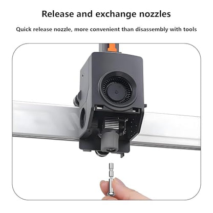 Upgraded Integrated 0.4mm Nozzle for Anycubic Kobra 3 Max, Fully Titanium Alloy Throat Tube Quick Swap Hardened Steel Nozzle High Speed Hot End Nozzle for Kobra 3 Max 3D Printer, 2PCS - color: Upgraded 0.4mm Nozzle