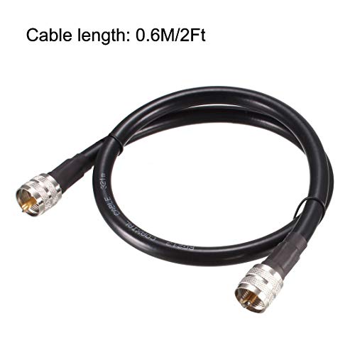 uxcell UHF Male PL-259 to UHF Male PL-259 Low Loss RG213 Coax Jumper Cable 0.6M/2Ft - size: 2 Feet