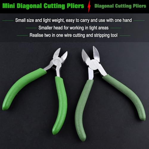 SPEEDWOX 4-Inch Mini Diagonal Cutting Pliers with Wire Stripping Holes Mini Diagonal Pliers for Jewelry Making Jewelry Plier Wire Cutters Small Side Cutter Hand Tools Micro Plier for Crafting - style: Diagonal Pliers with Stripping Hole