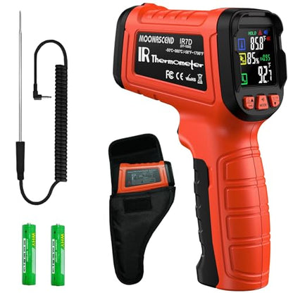1796°F IR Infrared Thermometer Gun，16:1，with Humidity Display - color: Black Orange