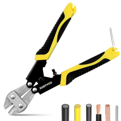 XUDYVCO 8IN Heavy Duty Mini Bolt Cutters with Labor-Saving Spring
