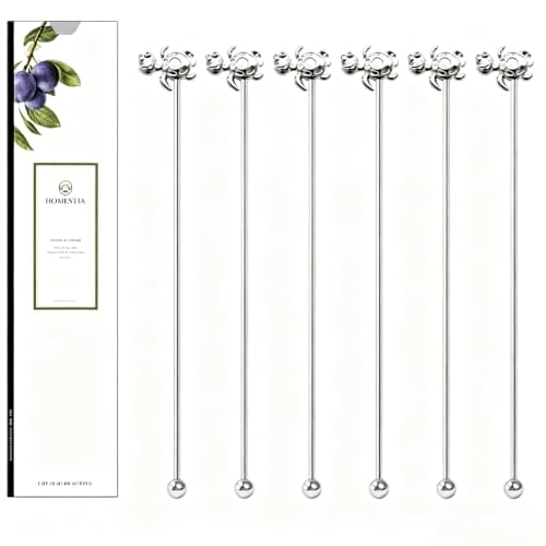 Homestia 6 Pcs 7.5'' Metal Stir Sticks, Cocktail Stirrers, Sea Turtle Decor - color: 6Pcs Sea Turtle