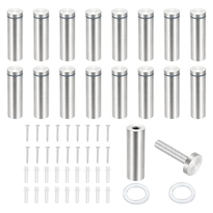 PATIKIL 1x3.1" Standoff Screws, 16 Pack Stainless Steel Stand Off Wall Mounts Wall Sign Mounting Hardware Advertising Standoff Nail for Hanging Acrylic Signs Picture Frame, Silver - size: 1x3.1"