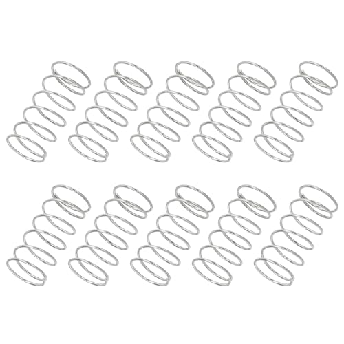 PATIKIL Compression Spring, 0.6mm Wire Dia x 10mm OD x 20mm L, 10 Pcs 304 Stainless Steel Mechanical Extension Small Springs Pen Springs Assortment Kit for Shop and Home Repairs - size: 0.6x10x20mm