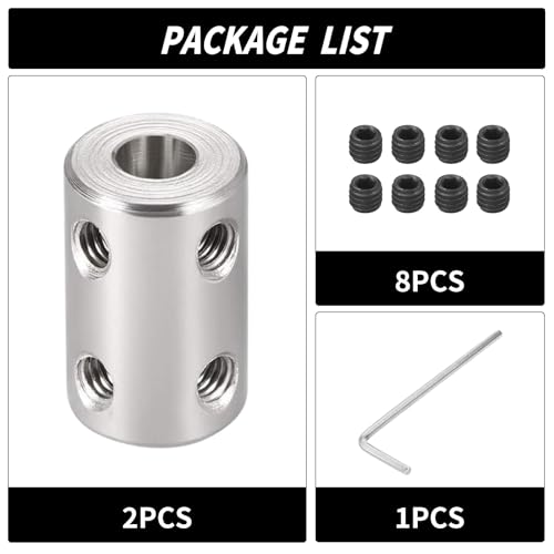 2PCS 4mm to 6mm Bore Rigid Coupling, L22 x D14 Set Screw Shaft Coupler Motor Connector 45# Steel for 3D Printers, Motor Accessories, RC Boat Car Airplane - size: RC-14x22-4x6