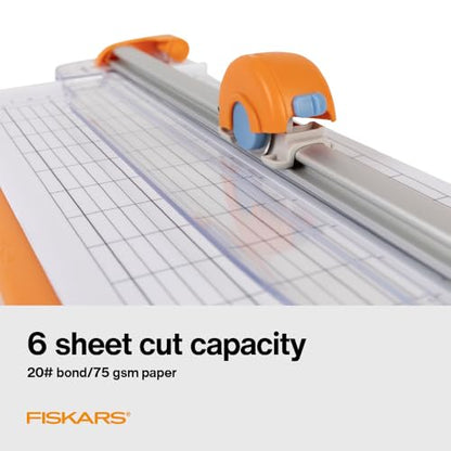 Fiskars Rotary Paper Cutter, Compact & Portable, 12" Cut Length
