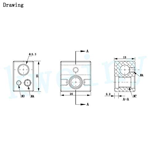 MK10 Heater Block with Silicone Sock 2 Pack for 3D Printer Hotend Extruder