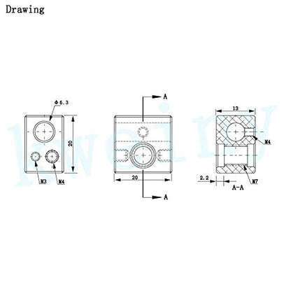 MK10 Heater Block with Silicone Sock 2 Pack for 3D Printer Hotend Extruder
