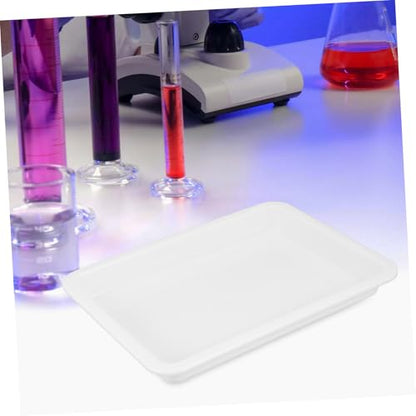 Plastic Lab Tray, 9.67x7.27in, Acid Resistant & Leak-Proof, White - color: White, size: 24.60X18.50X2.70CM