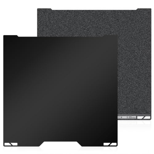355x346mm Double-Sided PEI Build Plate for Bambu Lab H2S/H2D, Black Smooth & Textured Flexible Spring Steel Plate, PLA PLA+ TPU Low Temp Printing Bed - size: 355x346mm