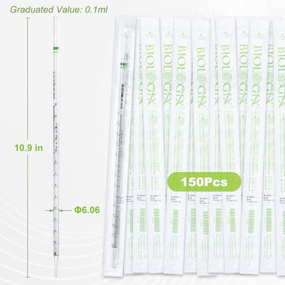 2mL Serological Pipette, 150Pcs Sterile Plastic Serological Pipet - size: 2ml-150Pcs