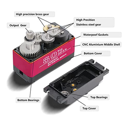 GoolRC Digital Servo 80kg Metal Gear 270?High Torque Digital Servo High Torque Servo Waterproof Replacements for 1/5 HSP HPI RC Car Baja Car - size: 180 degree