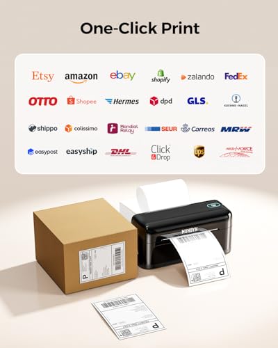MUNBYN Bluetooth Thermal Label Printer, 4x6 Shipping Label Printer - color: Black