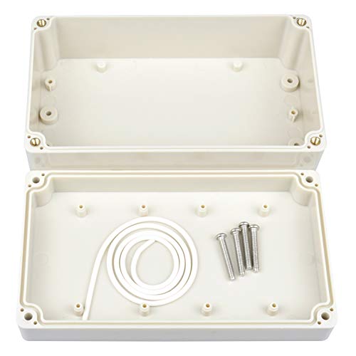 Waterproof Plastic Project Box IP65 ABS Electronic Junction Box Enclosure 6.2 x 3.54 x 2.3 inch 158 x 90 x 60 mm (Gray White) - color: White, size: 6.2"x3.54"x2.3"