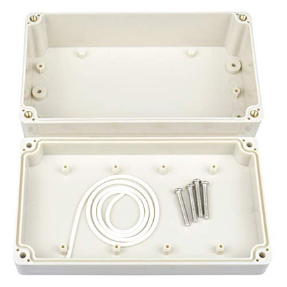 Waterproof Plastic Project Box IP65 ABS Electronic Junction Box Enclosure 6.2 x 3.54 x 2.3 inch 158 x 90 x 60 mm (Gray White) - color: White, size: 6.2"x3.54"x2.3"