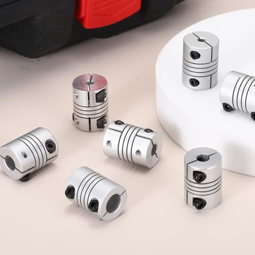 MECCANIXITY 2 Pcs 3.17 to 6mm Flexible Shaft Coupling 20mm L 15mm Dia - size: 3.17 to 6mm