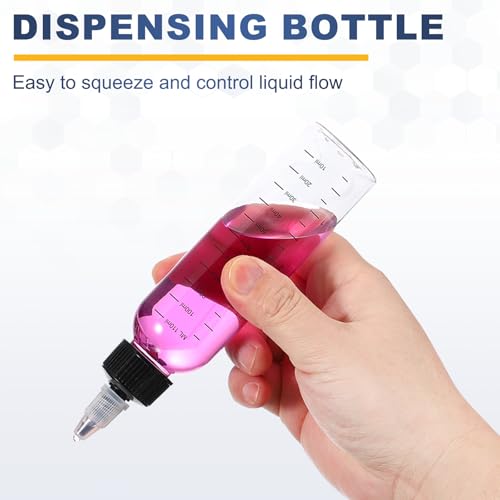 PATIKIL 30ml 1oz,9 Pcs Plastic Squeeze Dispensing Bottles,Transparent,Black - color: Transparent/Black, size: 30ml