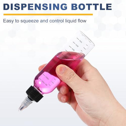 PATIKIL 30ml 1oz,9 Pcs Plastic Squeeze Dispensing Bottles,Transparent,Black - color: Transparent/Black, size: 30ml