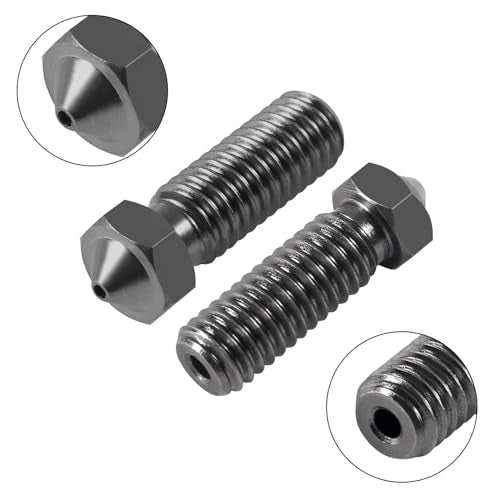 Aokin 5 Pcs 0.6mm 3D Printer Hardened Steel Nozzles for Volcano Nozzle with High Temperature Wear Resistant for Anycubic Vyper, Kobra Max, Kobra Plus, 1.75mm Filament 3D Printer - color: 0.6mm