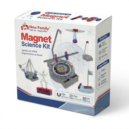 NewFamily Magnetic Science Kit for Kids, 12-in-1 STEM Physics Experiment Kit, Hands-On Magnetism Learning Toy, Ages 6 7 8 9 10 11 12