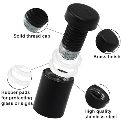 1/2" x 3/4" Sign Standoff Screws, 24 Pcs, Black Acrylic - color: Black, size: 1/2" x 3/4",24 Pcs