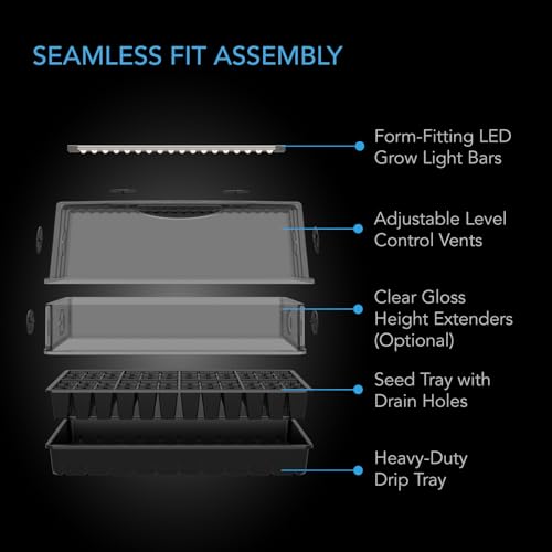 AC Infinity Heavy-Duty Large Humidity Dome w/ Full Spectrum LED Grow Lights - size: Large Light Kit