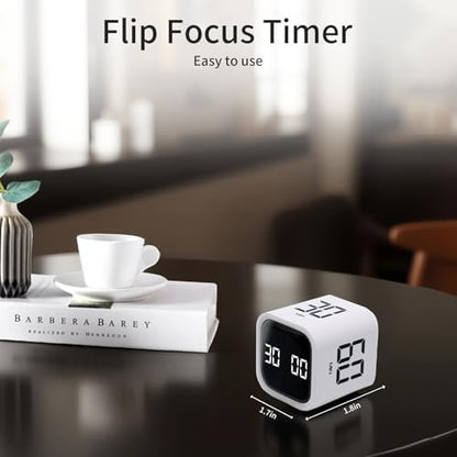 LUCKY TIME Rotating Productivity Timer 5/10/30/60min, Flip Timer, ADHD Tool - color: White