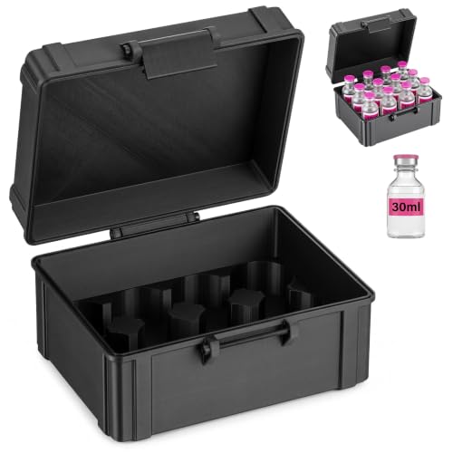 12 Slot 30ml Bac Water Vial Case, Case Only, Black - color: Black, size: 6x5 Inch