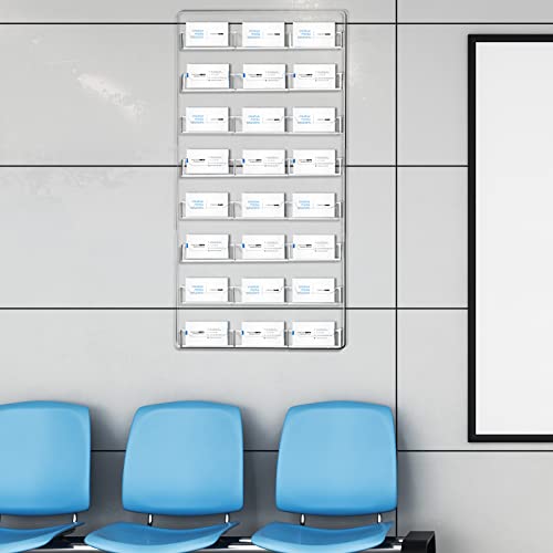 24 Pockets Business Card Holder Wall Mount Acrylic Business Card Holder