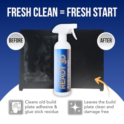 Printer High Quality Build Plate Cleaner, Non-Toxic, No Odor, Easy Clean, Rinse-Free Formula, Includes 12"x12" Microfiber Cleaning Towel (Build Plate Cleaner and Microfiber Cleaning Cloth) - style: Build Plate Cleaner And Microfiber Cleaning Cloth
