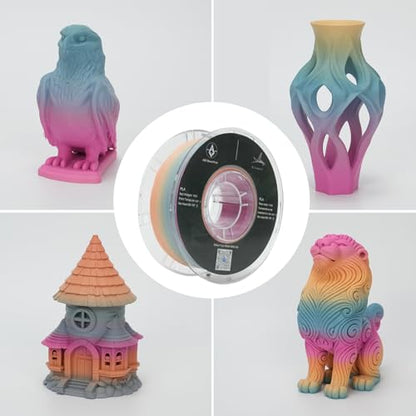PLA 3D Printer Filament, Rainbow Matte PLA, 1.75 mm Diameter, 1kg Spool (2.2lbs), Dimensional Accuracy +/- 0.02 mm - color: Matte Rainbow