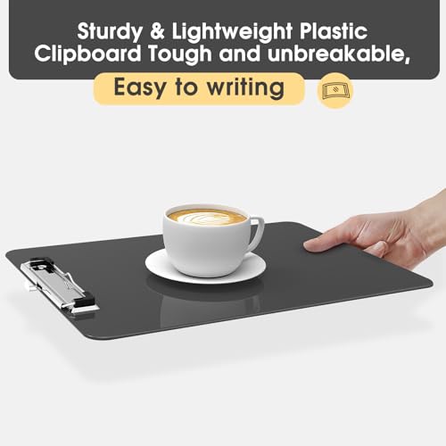 Plastic Clipboards, Grey 8.5x11 Clip Board - color: Grey