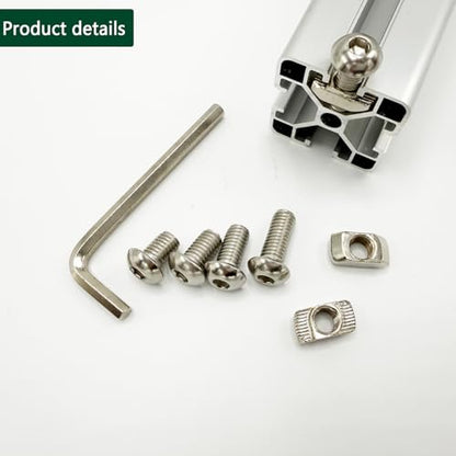 240 pcs M5 T Nut Screws Kit for 2020 2040 2080 Aluminum Extrusion, 120 pcs Silver M5x8/10/12/14mm Hexagon Socket Screws and 120 pcs M5 Drop in T-Nuts with 1 pcs Hex Wrench - style: 240pcs 20 Series Screws Kit Silver B