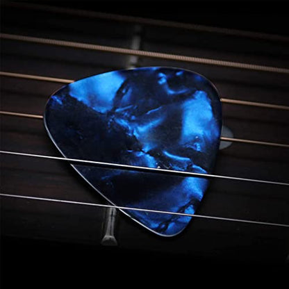 Guitar Slide, 4pcs Augshy Medium Guitar Slides(1 Stainless Steel, 1 Brass and 2 Glass), 4pcs Stainless Steel and 4pcs Plastic Thumb & Finger Picks, 10pcs Guitar Picks All in One Box Guitar Accessories - color: Multicolor 2