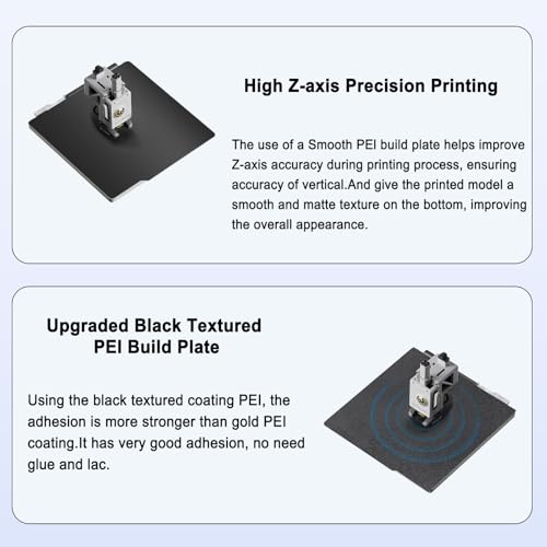 184x184mm Double-Sided PEI Build Plate for Bambu Lab A1 Mini, Black Smooth & Textured Flexible Spring Steel Plate, PLA PLA+ TPU Low Temp Printing Bed - size: 184x184mm