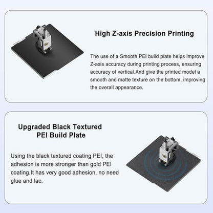 184x184mm Double-Sided PEI Build Plate for Bambu Lab A1 Mini, Black Smooth & Textured Flexible Spring Steel Plate, PLA PLA+ TPU Low Temp Printing Bed - size: 184x184mm