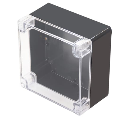 Project Box IP65 Waterproof Junction Box ABS Plastic Black Electrical Boxes DIY Electronic Project Case Power Enclosure Clear Cover 6.3"x6.30"x3.54" - color: Clear, size: 6.3"x6.30"x3.54"