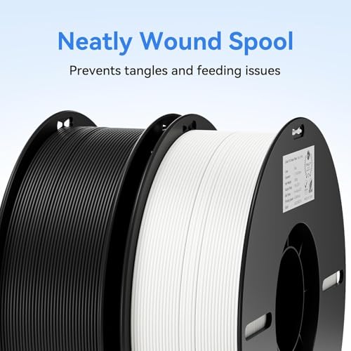 Creality 3D Printer Filament, PLA Filament 1.75mm Bundle for 3D Printing, Ender PLA Filament No-Tangling Strong Bonding, Accuracy +/- 0.02mm (Black & Grey) - color: Black & Grey